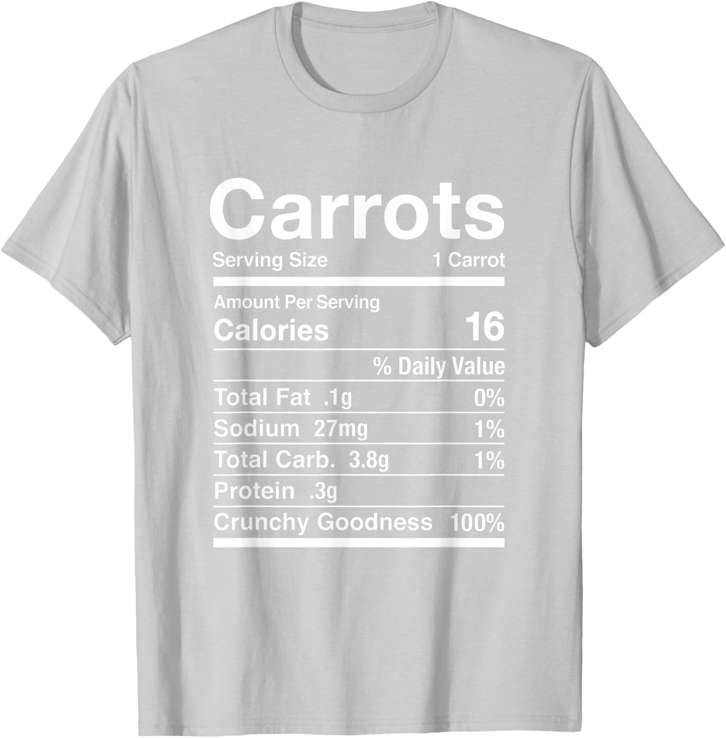 Carrots Costume Carrot Shirt Gift Nutrition Facts T-Shirt - T-Shirt | Ash