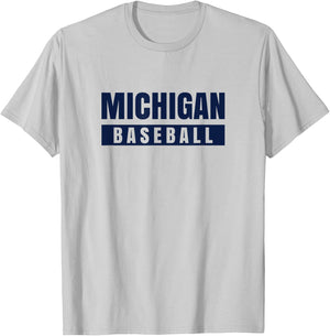 Michigan Baseball T-Shirt - T-Shirt | Ash