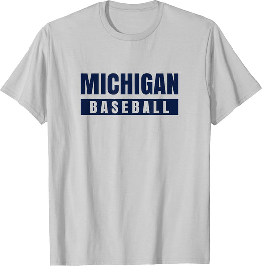 Michigan Baseball T-Shirt - T-Shirt | Ash
