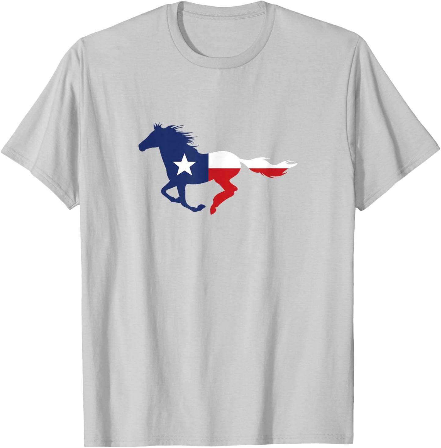 Texas State Flag Running Horse T-Shirt - T-Shirt | Ash