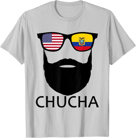 Half American Ecuadorian Chucha USA Ecuador Flag Patriot Men T-Shirt - T-Shirt | Ash