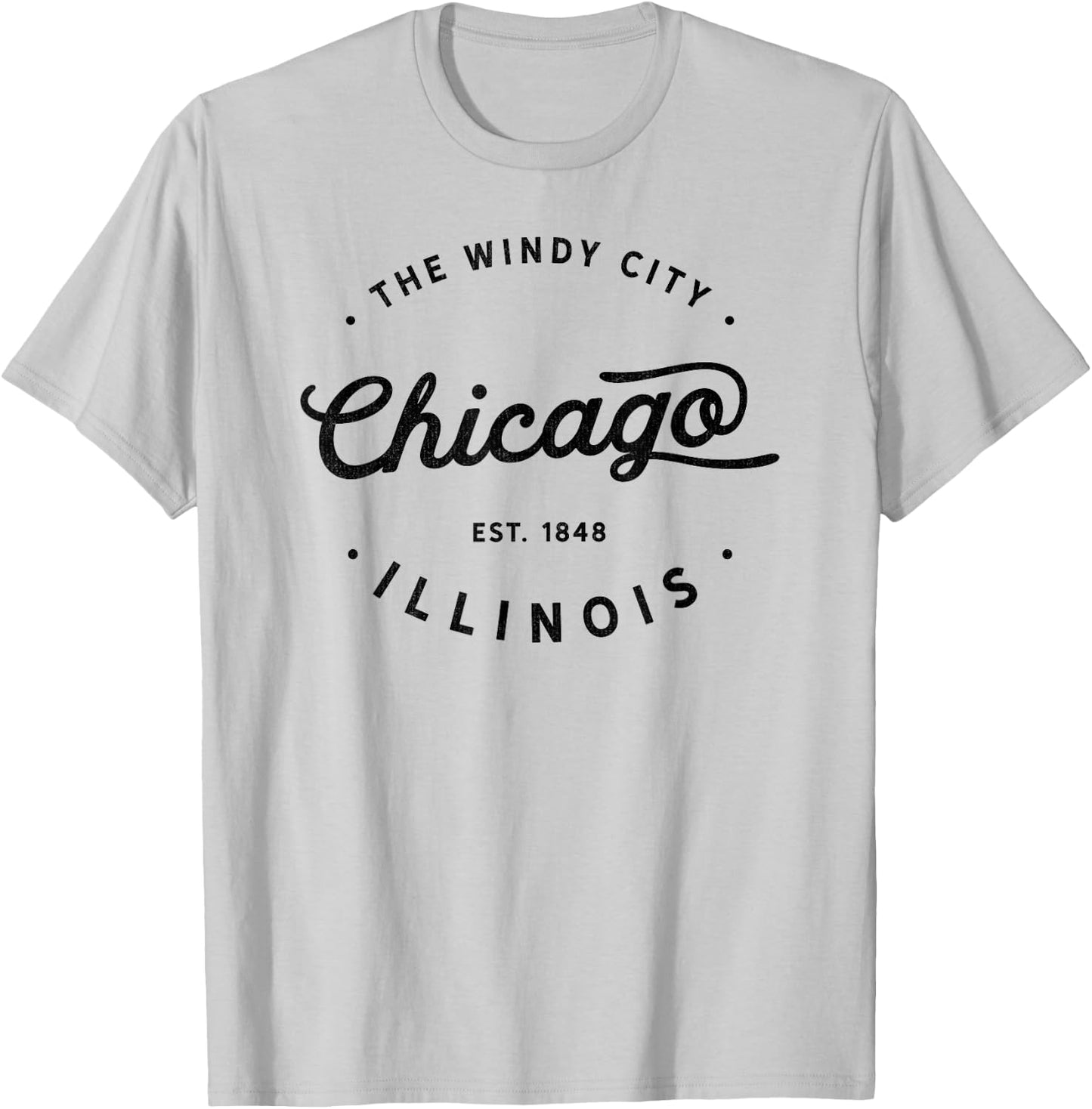 Classic Vintage Retro Chicago Illinois Windy City USA Gift T-Shirt - T-Shirt | Ash