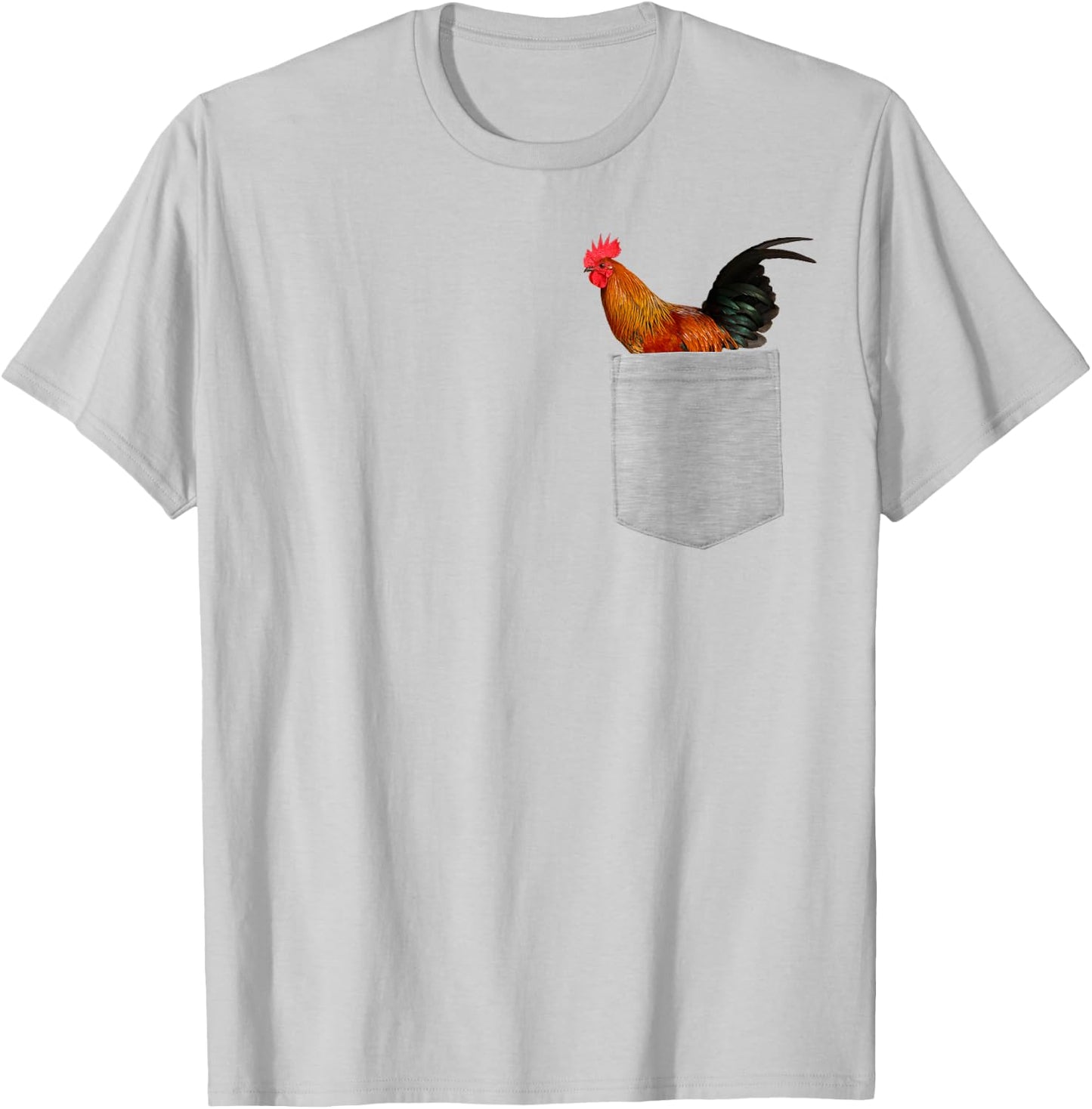 Animal in Your Pocket Proud Rooster Cock T-Shirt - T-Shirt | Ash