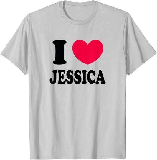 I Love Jessica T-Shirt - T-Shirt | Ash