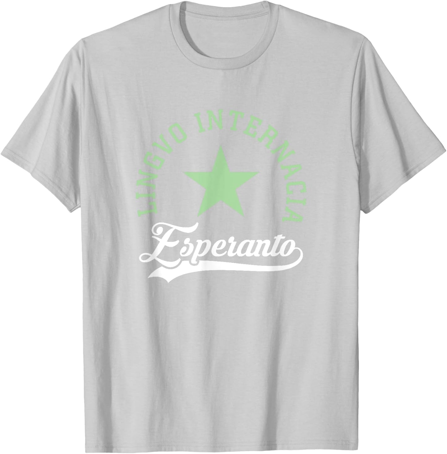 Verda Stelo Esperanto Women's Esperanto Lingvo Internacia Athletic Modern Green Short Sleeve T-Shirt - T-Shirt | Ash