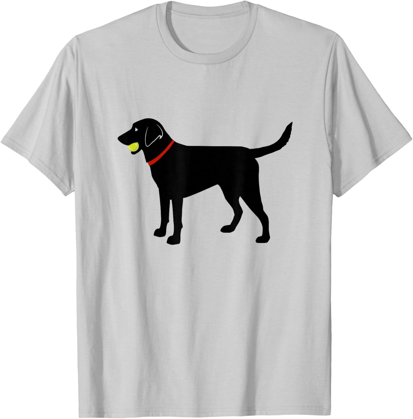 Labrador Retriever Fetch Black Lab Play Ball T-Shirt - T-Shirt | Ash