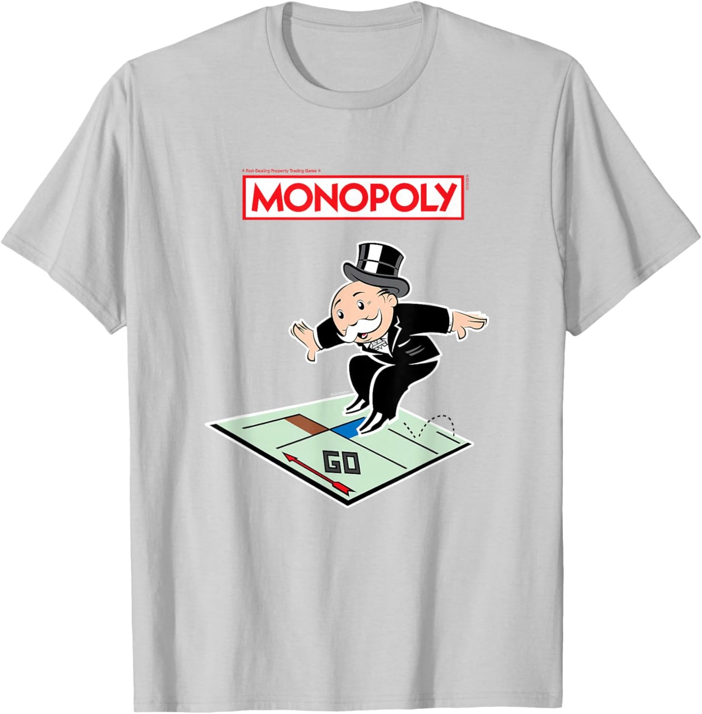 Monopoly Rich Uncle Surfing Board Game T-Shirt - T-Shirt | Ash
