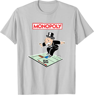 Monopoly Rich Uncle Surfing Board Game T-Shirt - T-Shirt | Ash