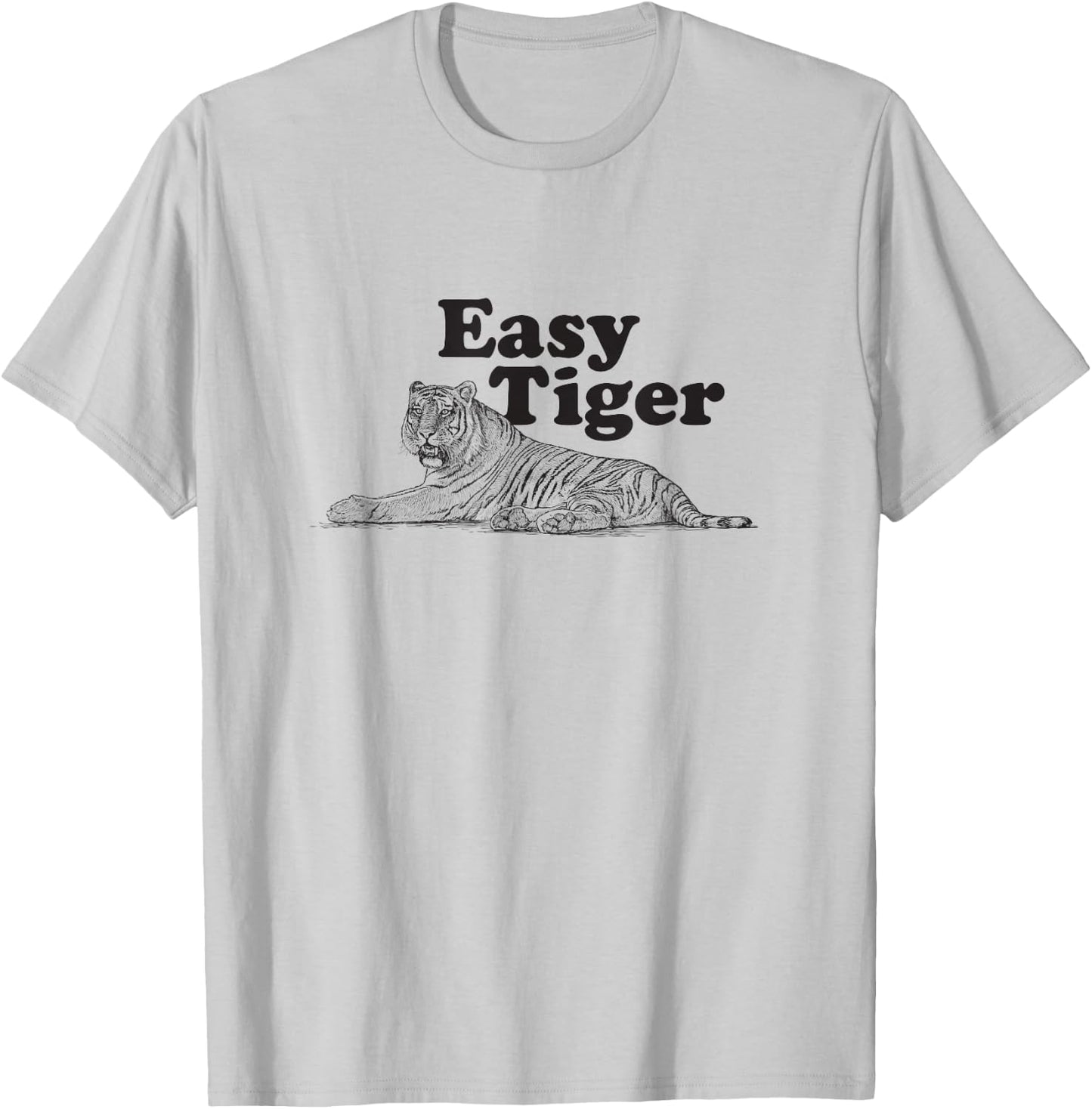 Easy Tiger Retro Animal Idea T-Shirt - T-Shirt | Ash