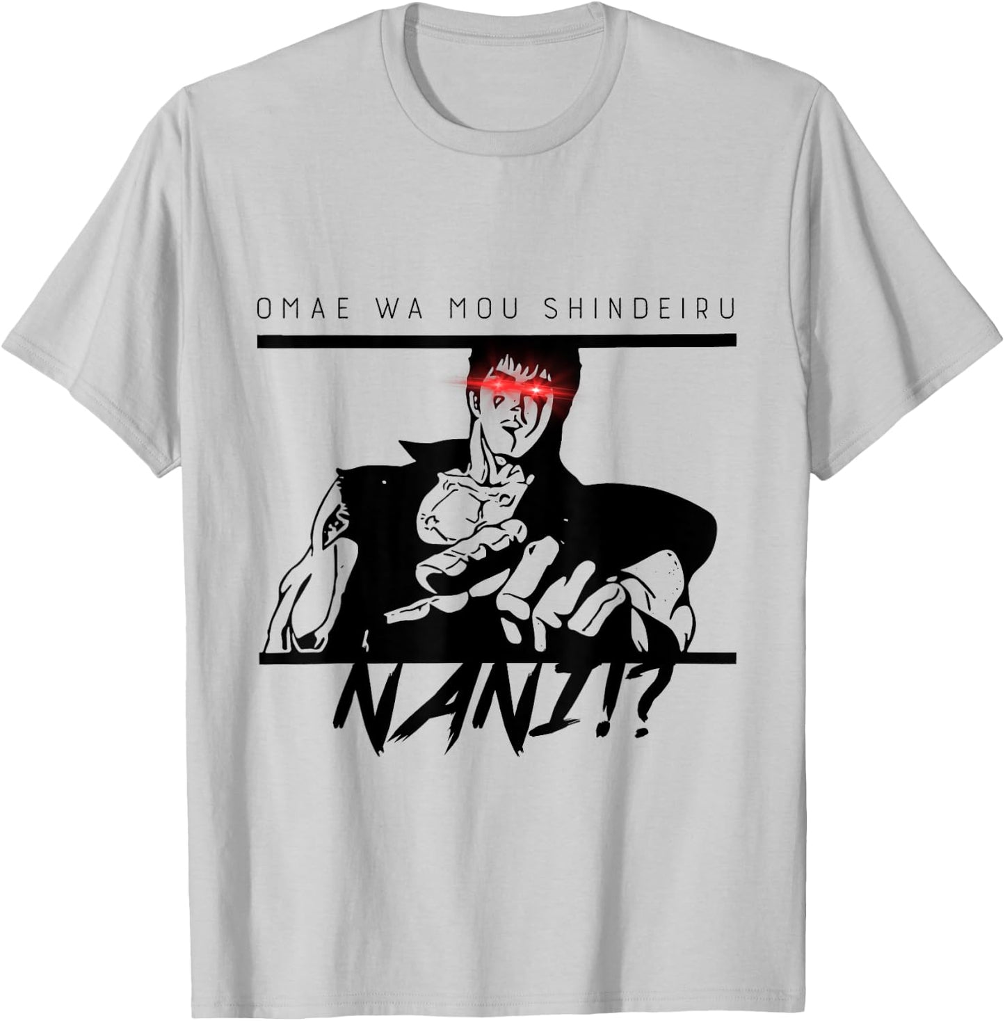 Omae Wa Mou Shindeiru Shirt - Nani Japanese T-Shirt - T-Shirt | Ash