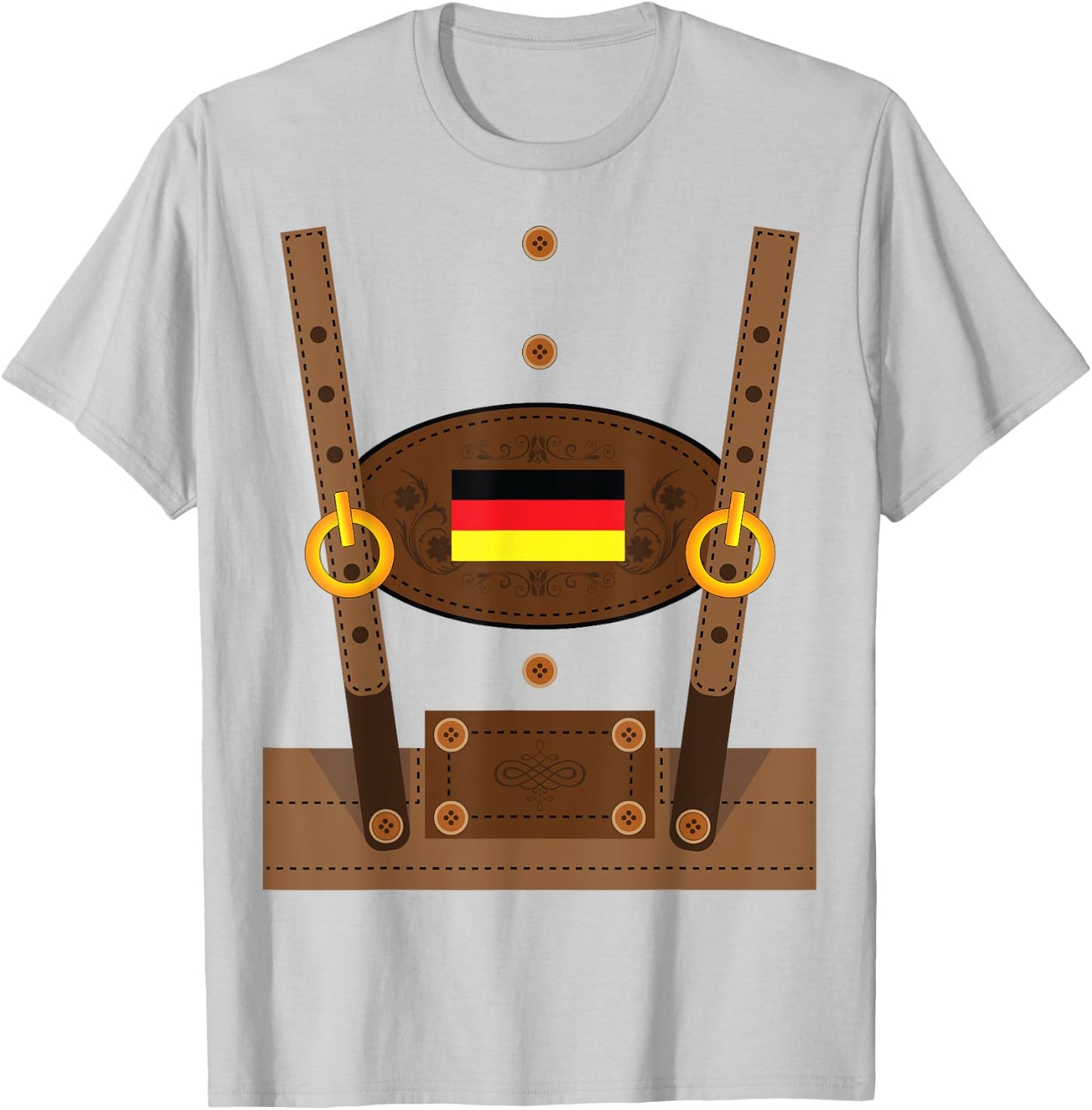 Lederhosen Funny Oktoberfest Germany Costume Shirt T-Shirt - T-Shirt | Ash