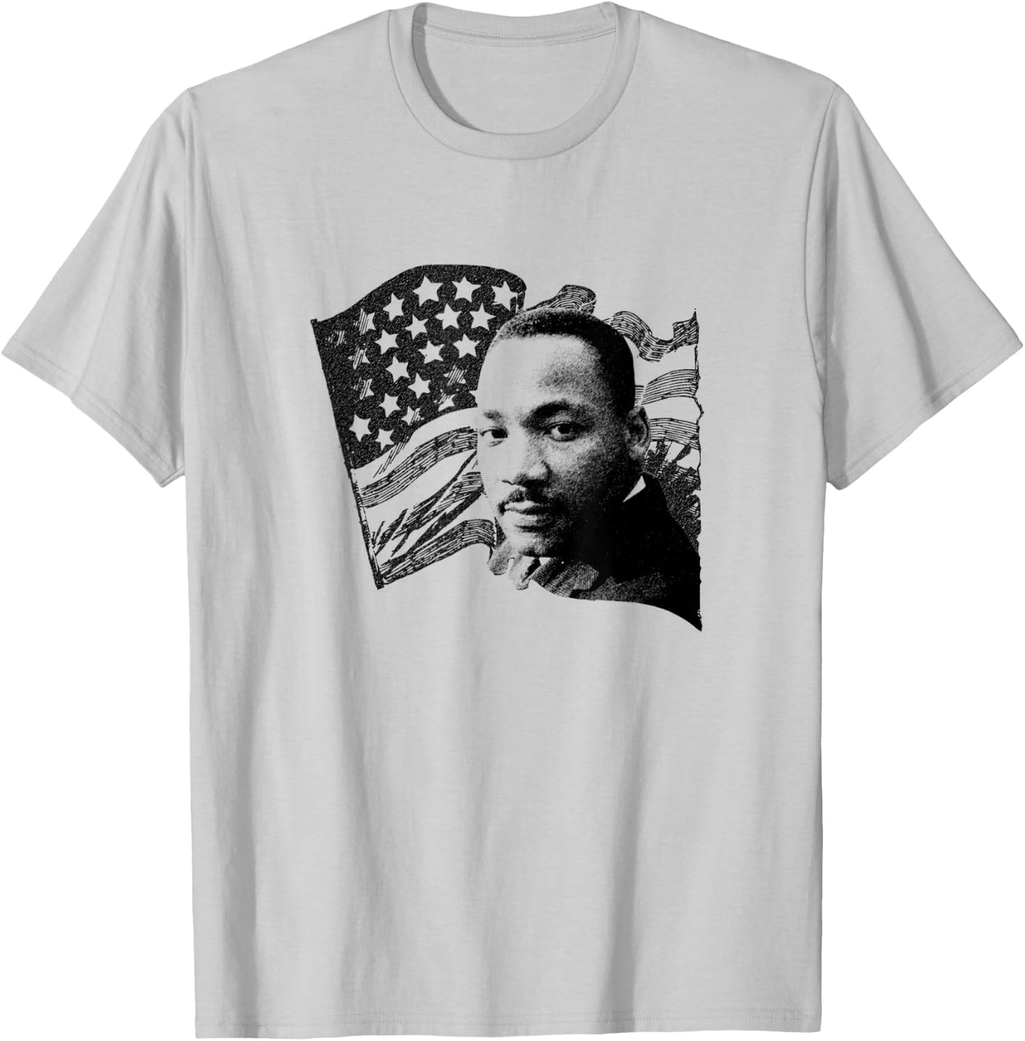 Martin Luther King Day Patriot USA Flag Pride T shirt T-Shirt - T-Shirt | Ash