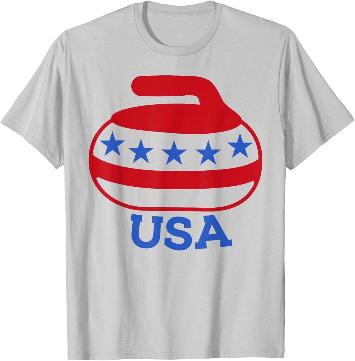 Curling USA Team Support Red, White, and Blue Pride T-Shirt - T-Shirt | Ash