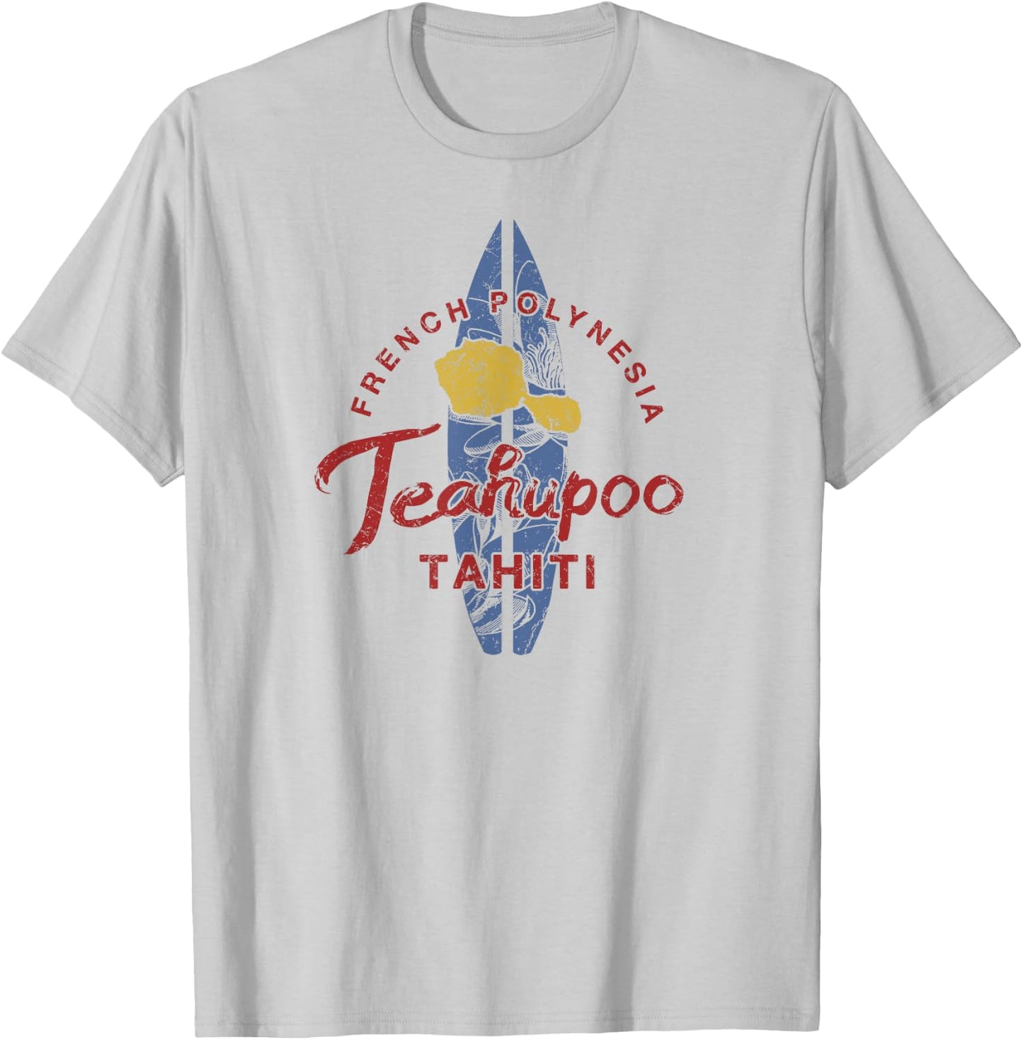 Tahiti Teahupoo Surfing French Polynesian Vintage T-Shirt - T-Shirt | Ash