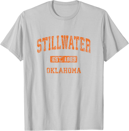 Stillwater Oklahoma OK Vintage Athletic Sports Design T-Shirt - T-Shirt | Ash