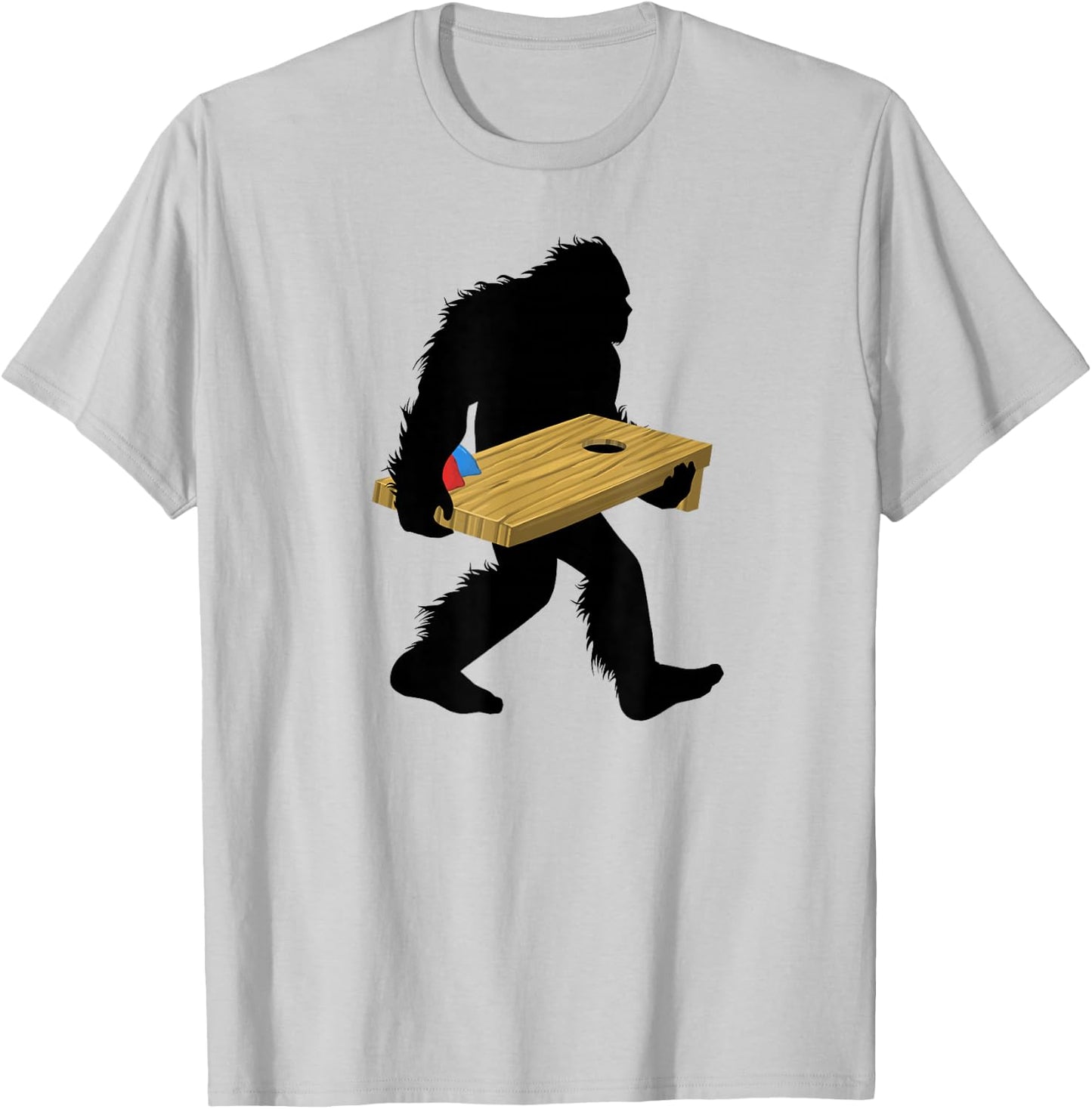 Bigfoot Cornhole , Cryptid Sasquatch Apparel T-Shirt - T-Shirt | Ash