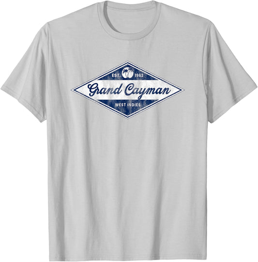 Retro Grand Cayman Islands Vintage Beach Vacation Souvenir T-Shirt - T-Shirt | Ash