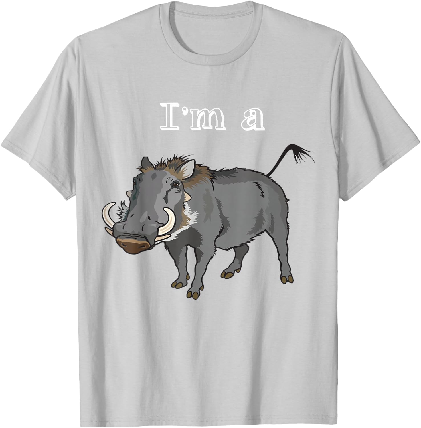I'm a Wild Boar - Retro Warthog Funny T-Shirt - T-Shirt | Ash