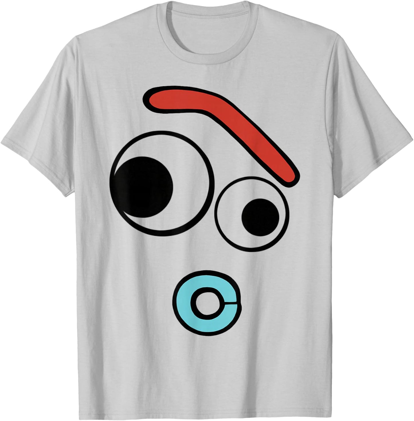 Disney Pixar Toy Story 4 Forky Large Surprised Face T-Shirt - T-Shirt | Ash