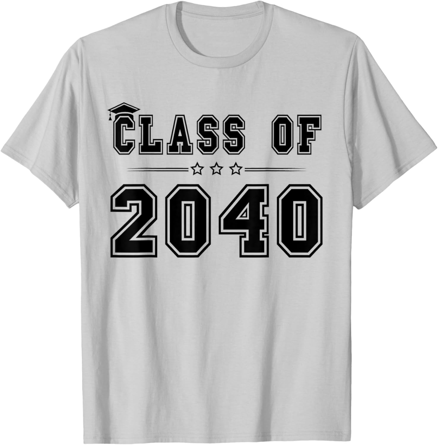 Class of 2040 Grow with Me Graduation Handprint On Back T-Shirt - T-Shirt | Ash