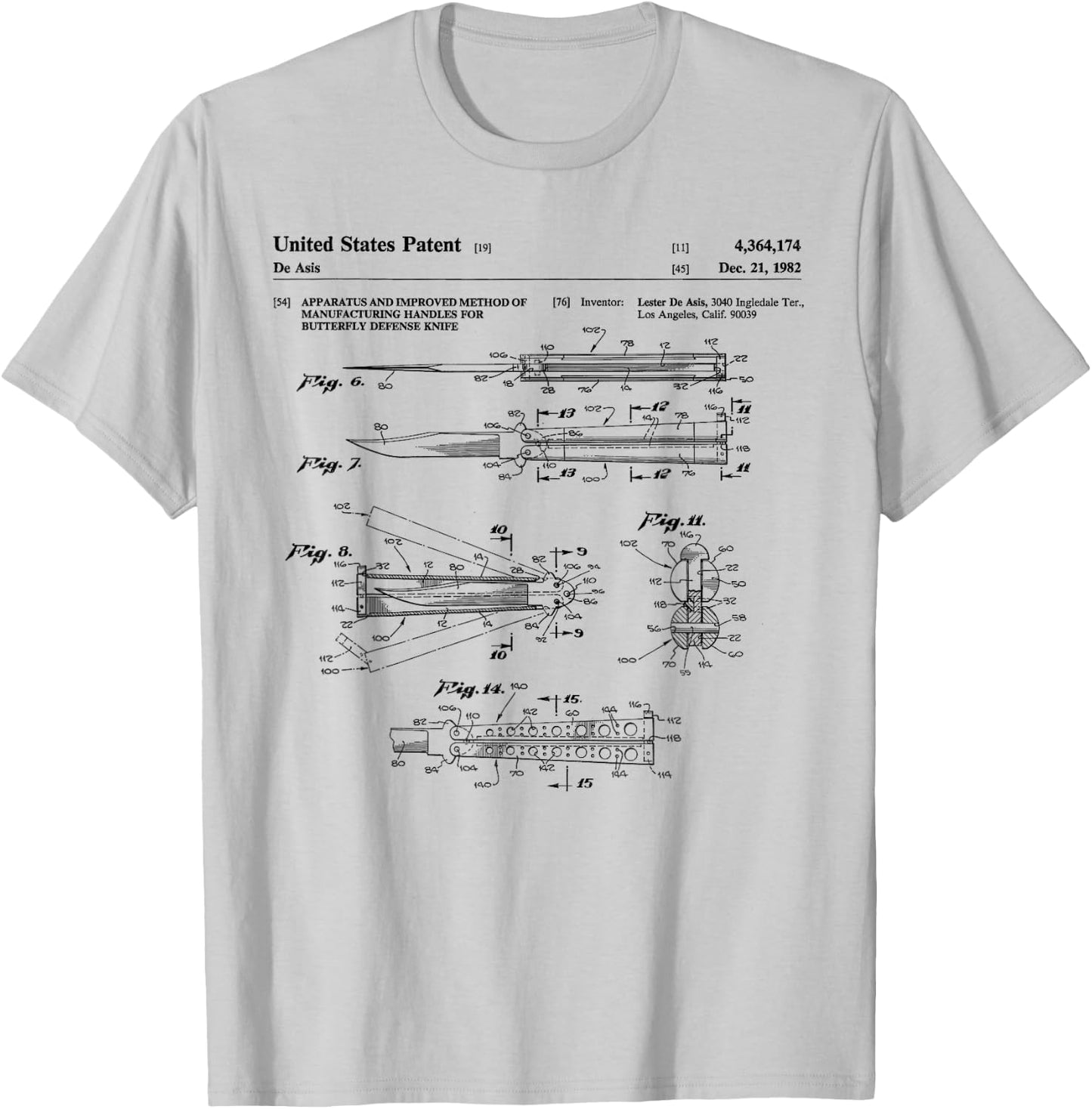 Vintage Balisong Patent T-Shirt - T-Shirt | Ash