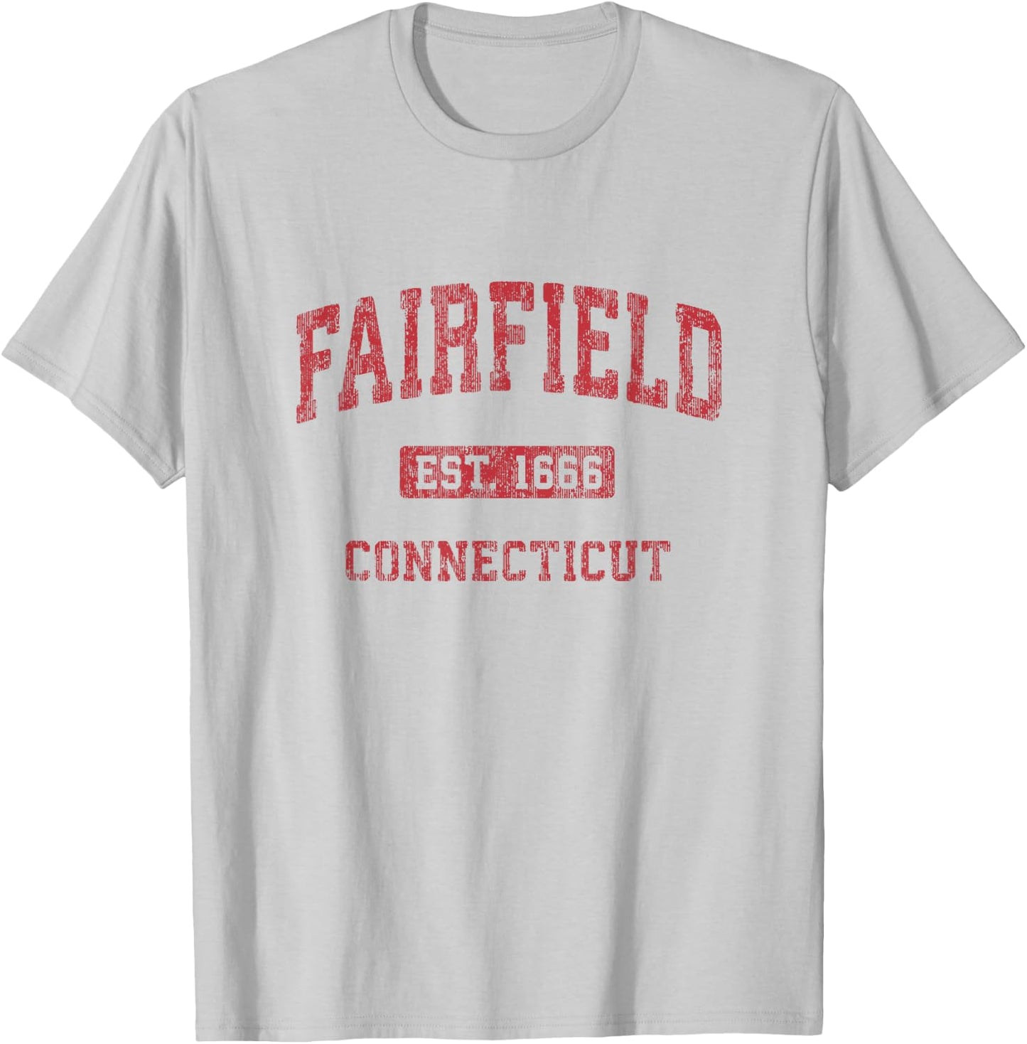 Fairfield Connecticut CT Vintage Athletic Sports Design T-Shirt - T-Shirt | Ash