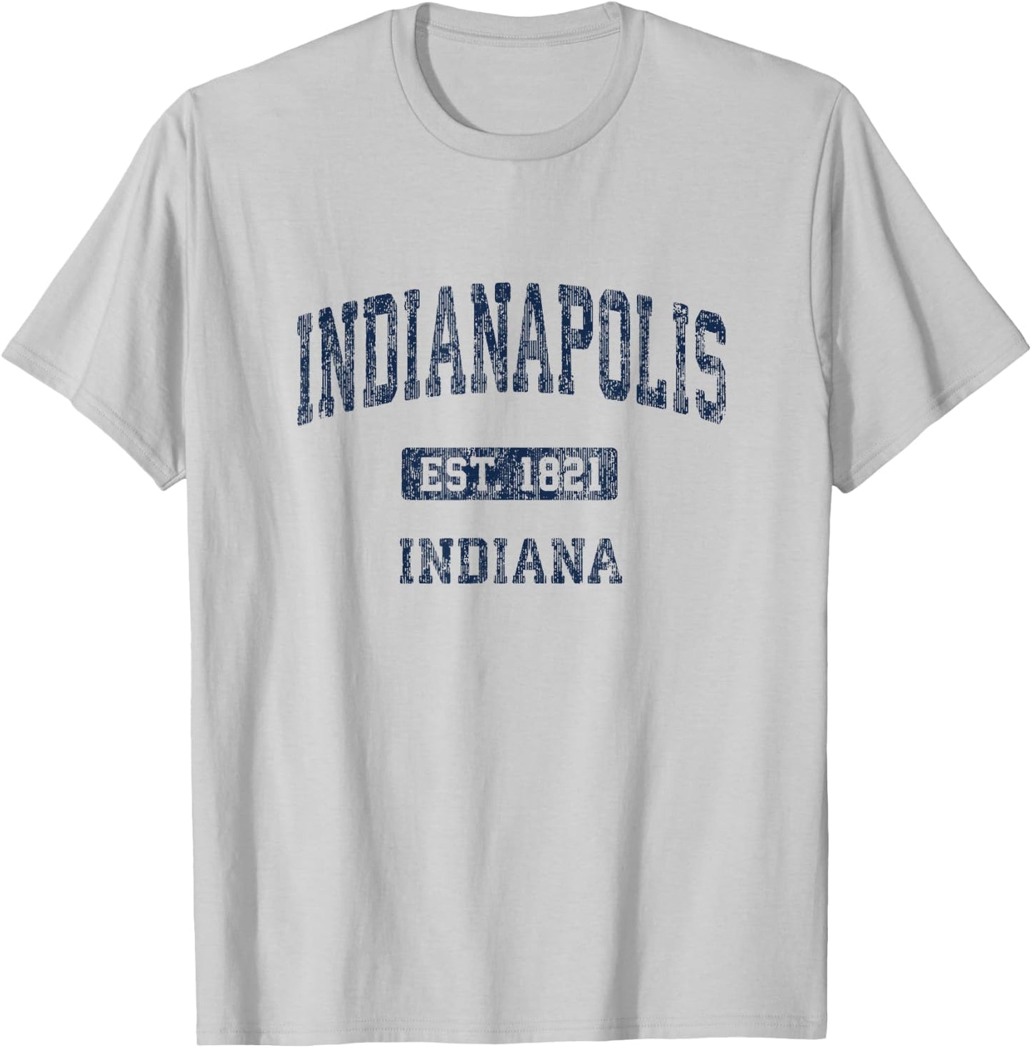 Indianapolis Indiana IN Vintage Athletic Sports Design T-Shirt - T-Shirt | Ash