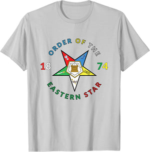 Order of the Eastern Star 1874 PHA OES Prince Hall T-Shirt - T-Shirt | Ash