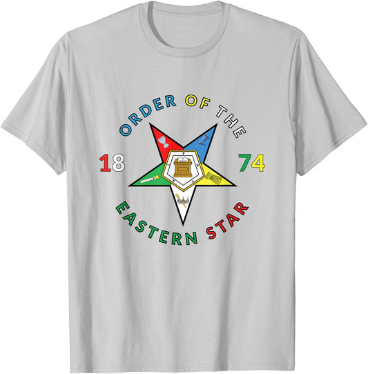 Order of the Eastern Star 1874 PHA OES Prince Hall T-Shirt - T-Shirt | Ash