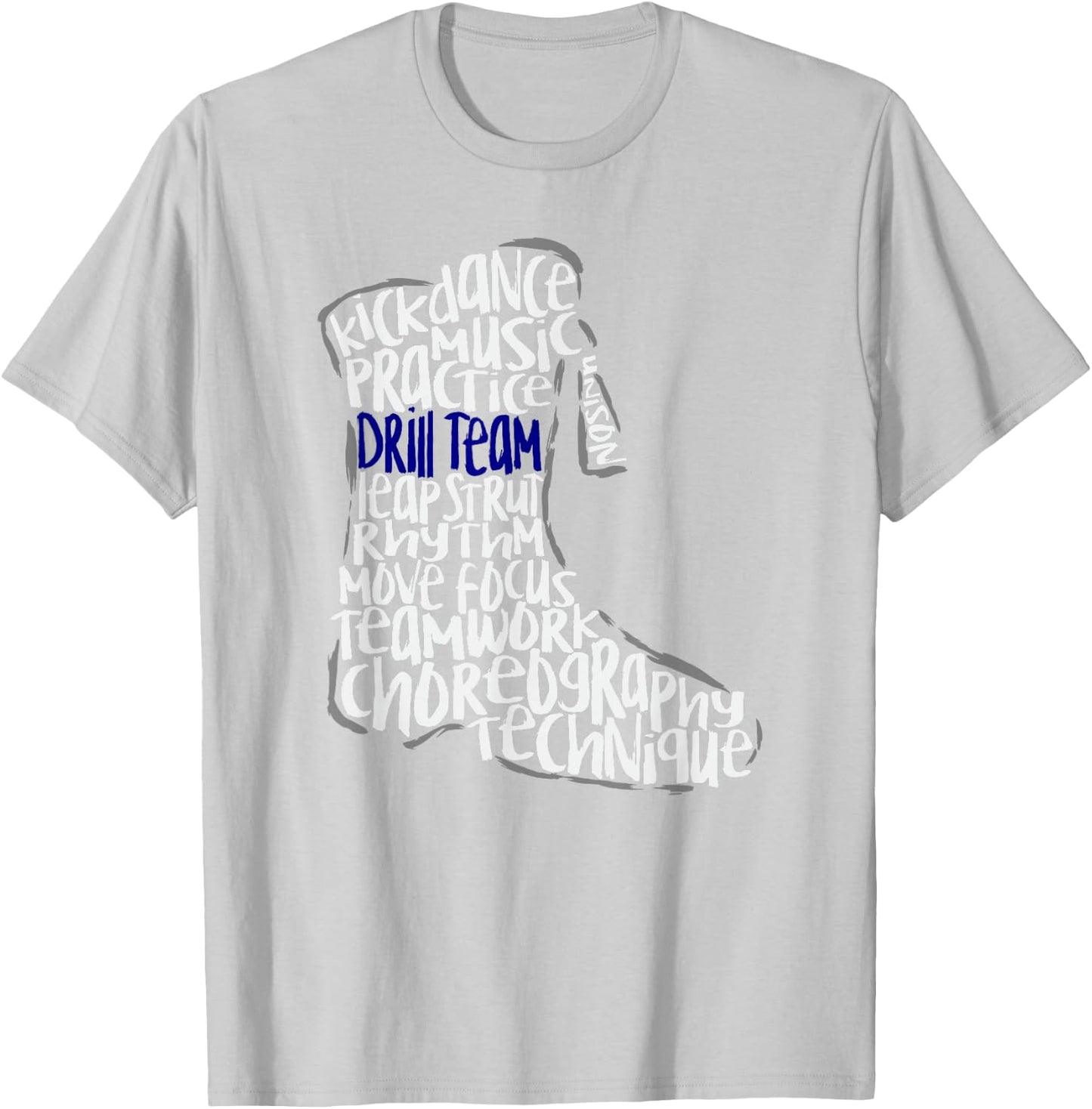 Drill Team Marching Band Word Cloud Art T-Shirt - T-Shirt | Ash