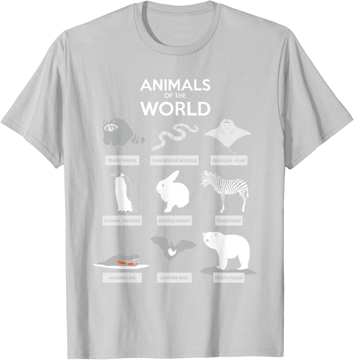 Animals Of The World | Funny Wild Animals Shirt T-Shirt - T-Shirt | Ash