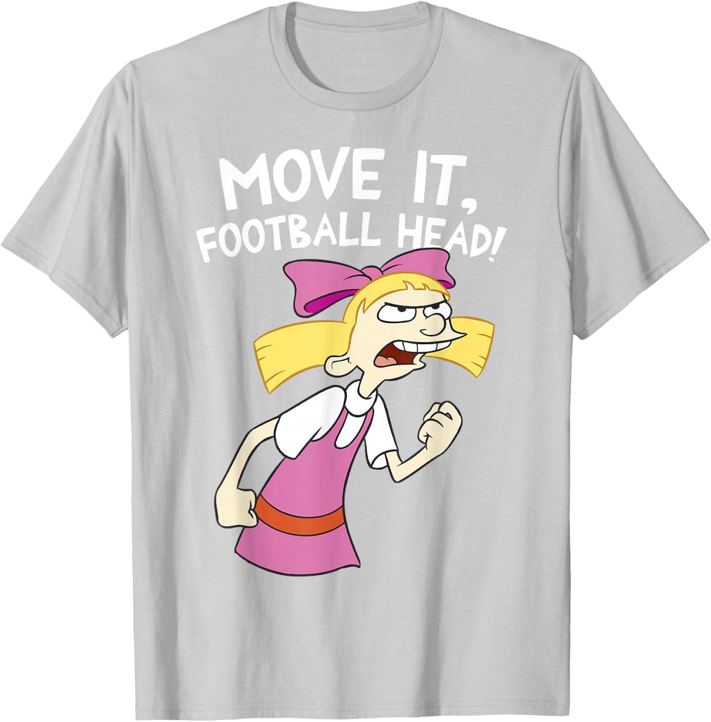Hey Arnold! Helga Move It Football Head Small T-Shirt - T-Shirt | Ash