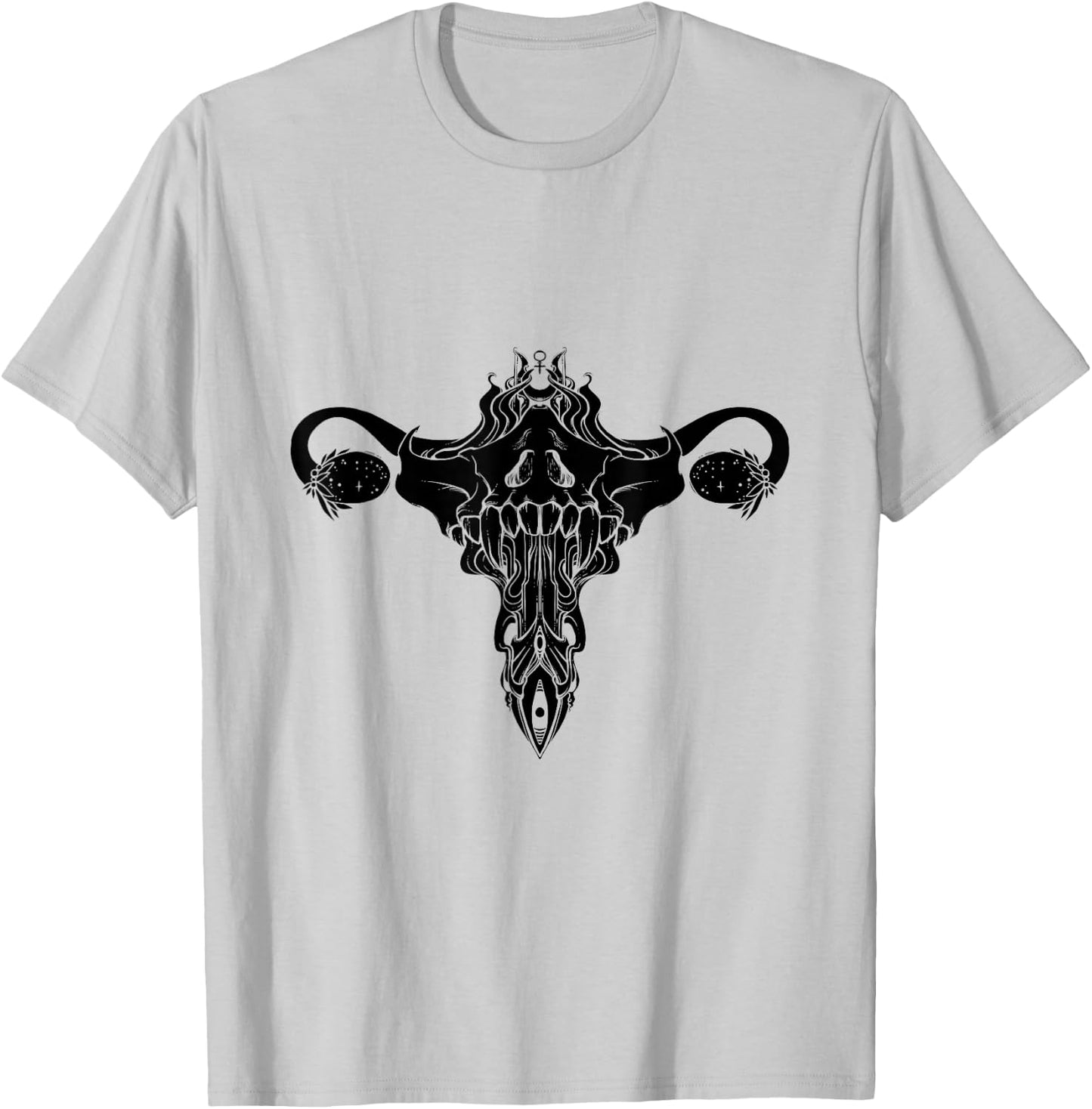 Death Metal Uterus Feminism Symbol T-Shirt - T-Shirt | Ash