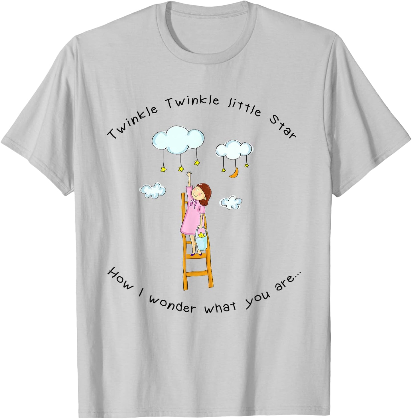 Twinkle Twinkle Little Star Nursery Rhymes T-Shirt - T-Shirt | Ash