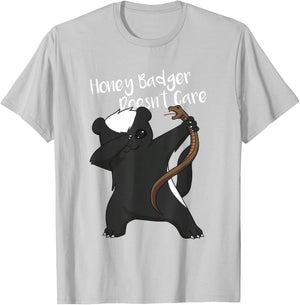 Honey Badger Doesn't Care Funny Animal Dabbing T Shirt T-Shirt - T-Shirt | Ash