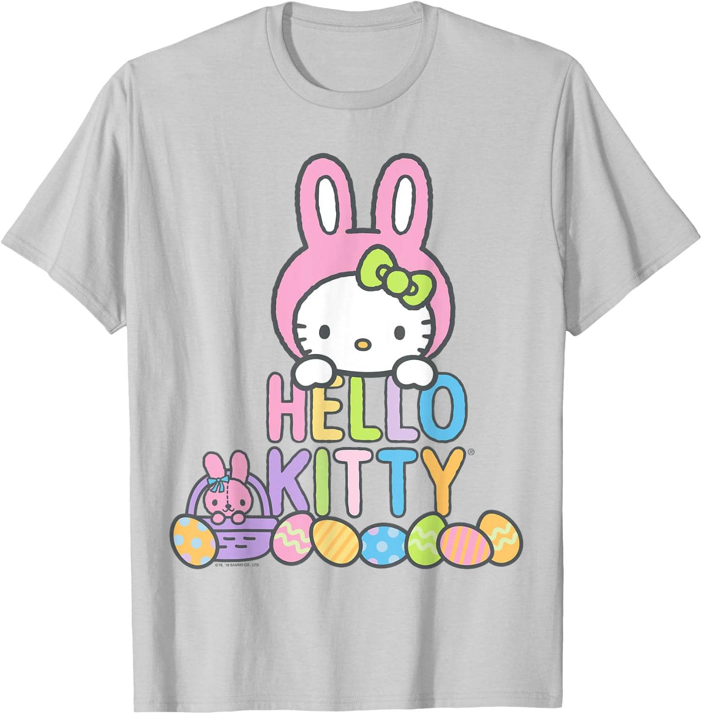 Hello Kitty Easter Bunny Logo Shirt T-Shirt - T-Shirt | Ash