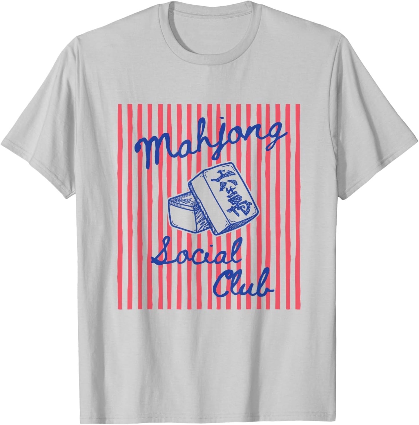 Mahjong Social Club Funny Mahjong Player Group Mahj Lover T-Shirt - T-Shirt | Ash