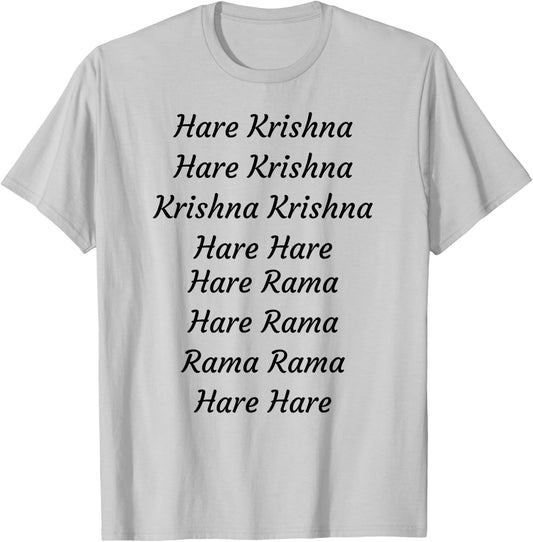 Hare Krishna Maha Mantra Sanskrit Chanting Yoga Meditation T-Shirt - T-Shirt | Ash
