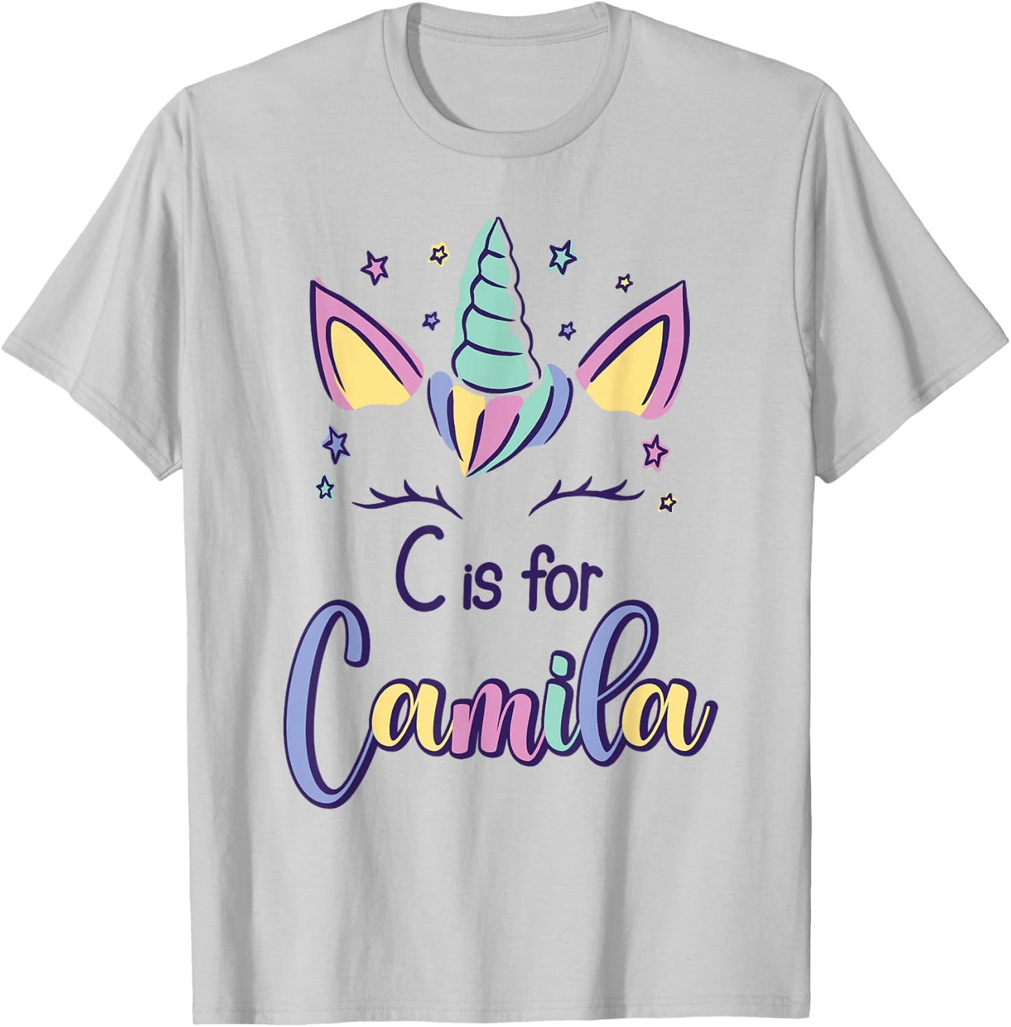First Name Camila Personalized C Is For Camila T-Shirt - T-Shirt | Ash