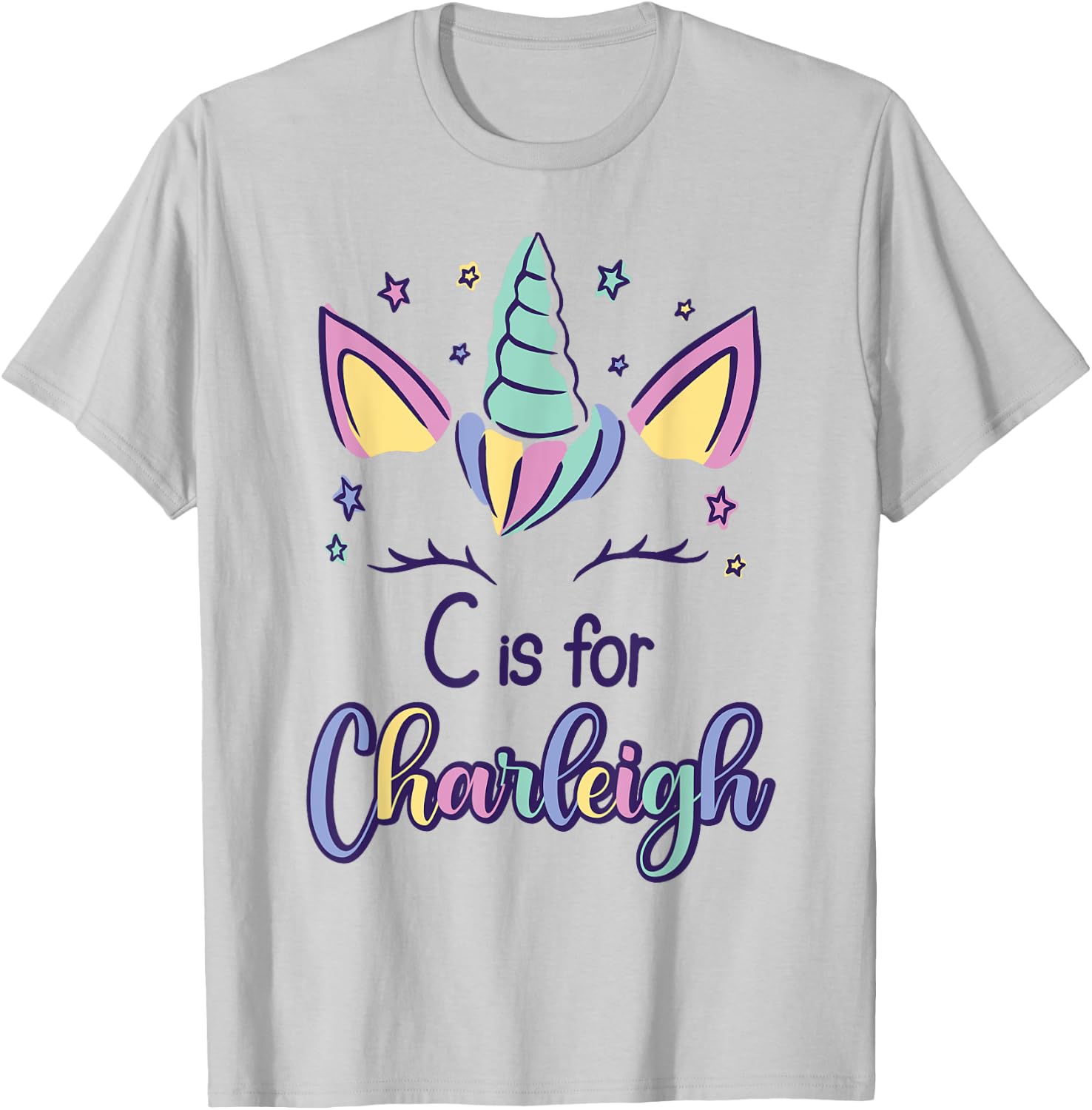 First Name Charleigh Personalized C Is For Charleigh T-Shirt - T-Shirt | Ash