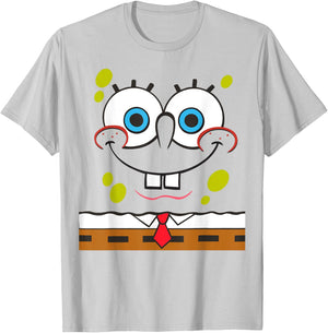 Spongebob Squarepants Large Face T-Shirt - T-Shirt | Ash