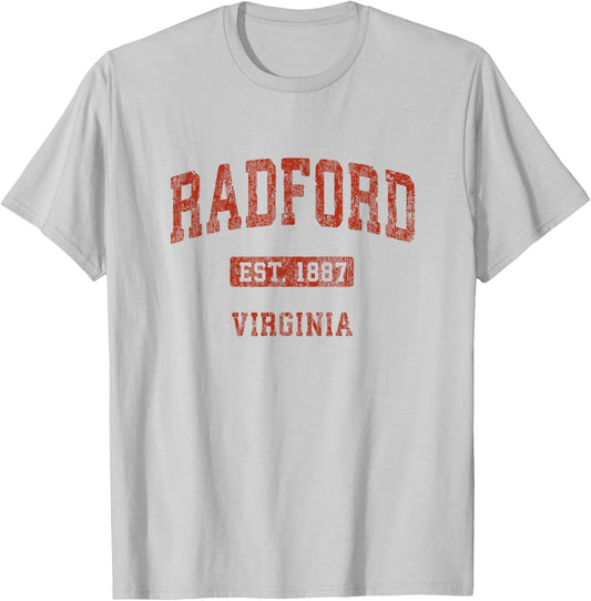 Radford Virginia VA Vintage Athletic Sports Design T-Shirt - T-Shirt | Ash