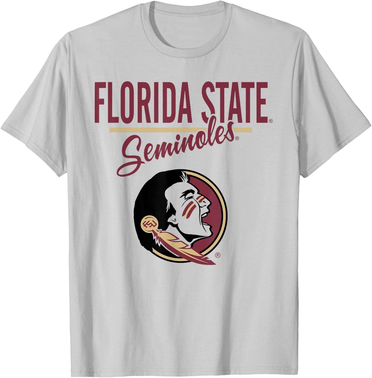 Florida State Seminoles Mascot White Officially Licensed T-Shirt - T-Shirt | Ash