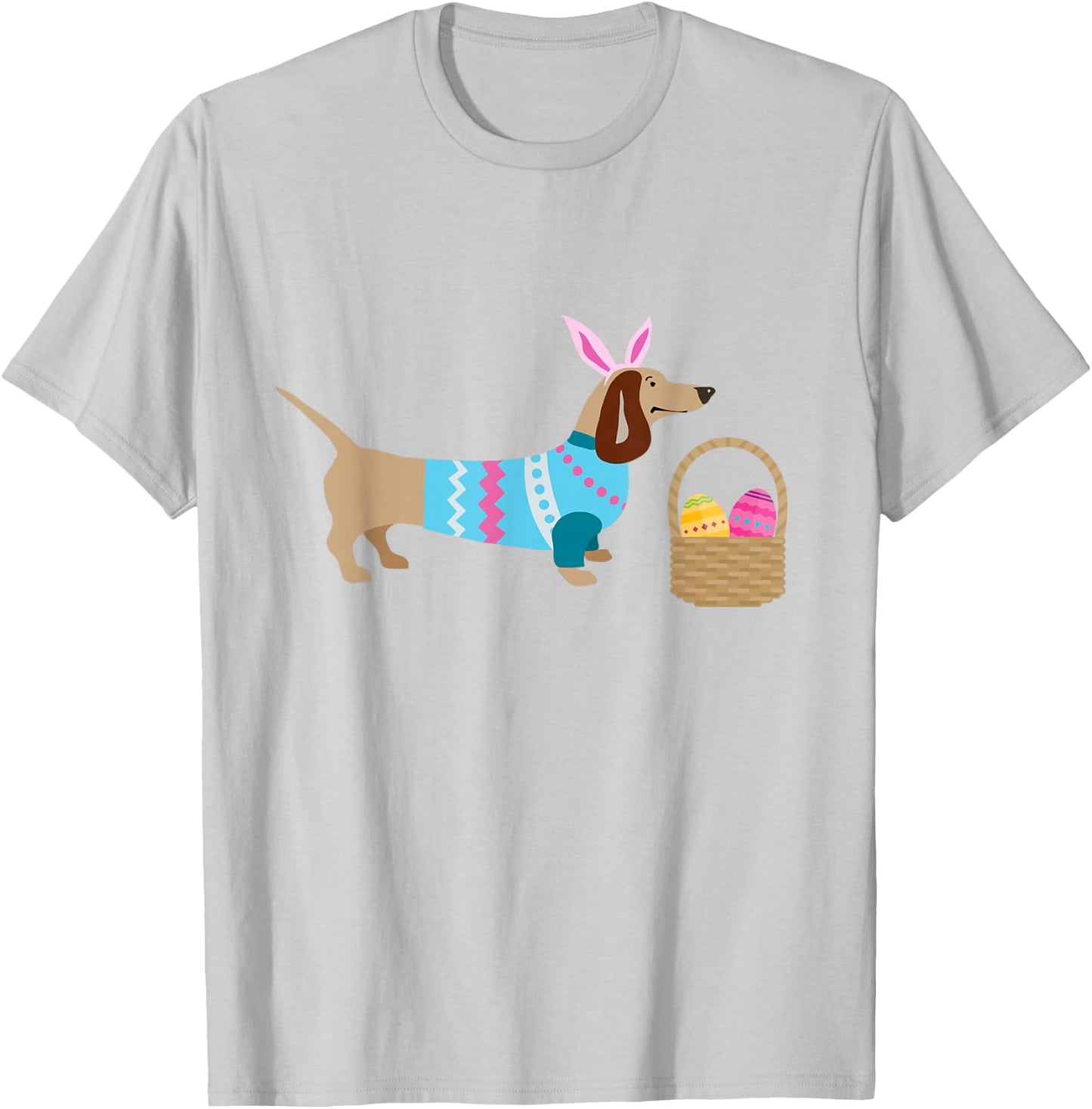 Weiner Daschund Easter Doxie in Dog Dress Men Women Kids T-Shirt - T-Shirt | Ash