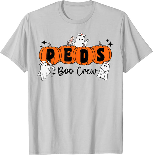 Peds Boo Crew Pumpkin Ghost Pediatric Nurse Halloween