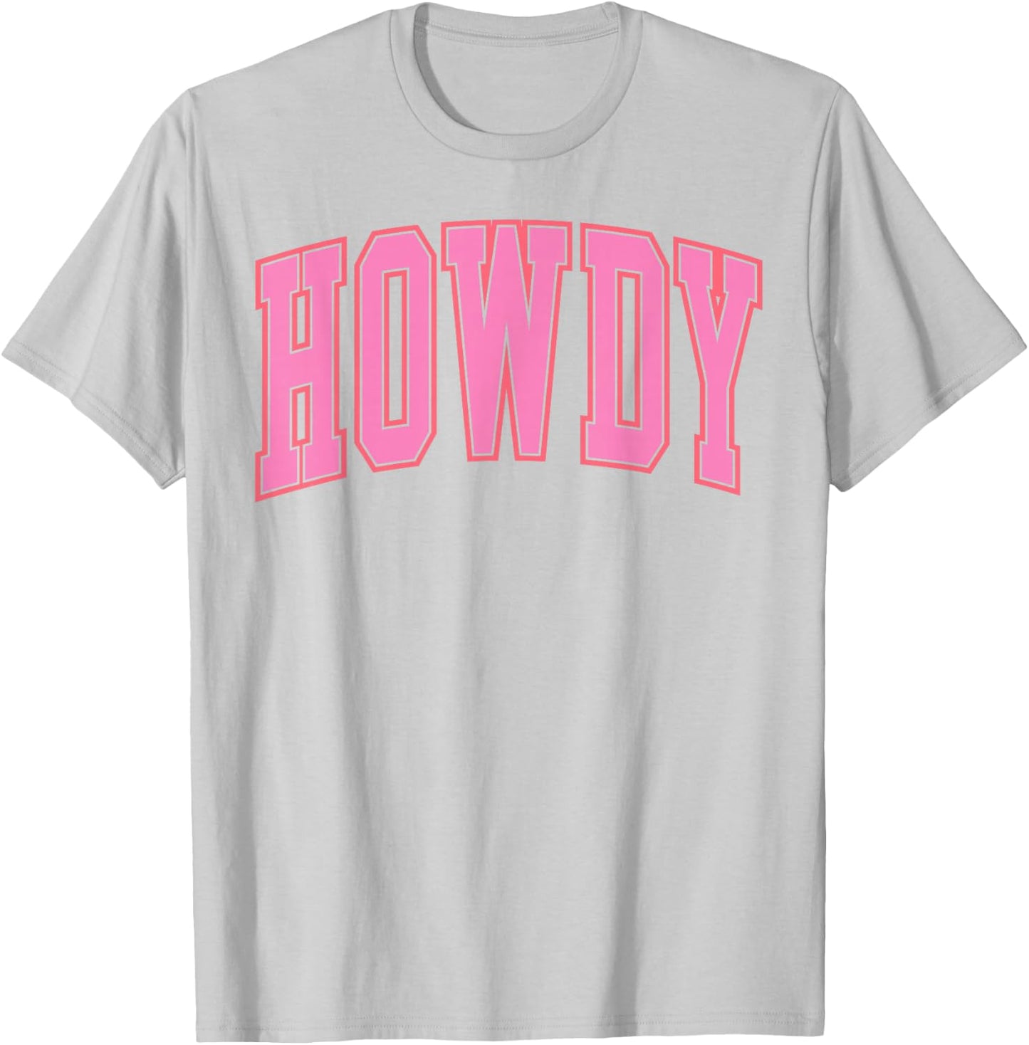 Preppy Cowgirl Varsity Pink Howdy Western Women Girls T-Shirt - T-Shirt | Ash