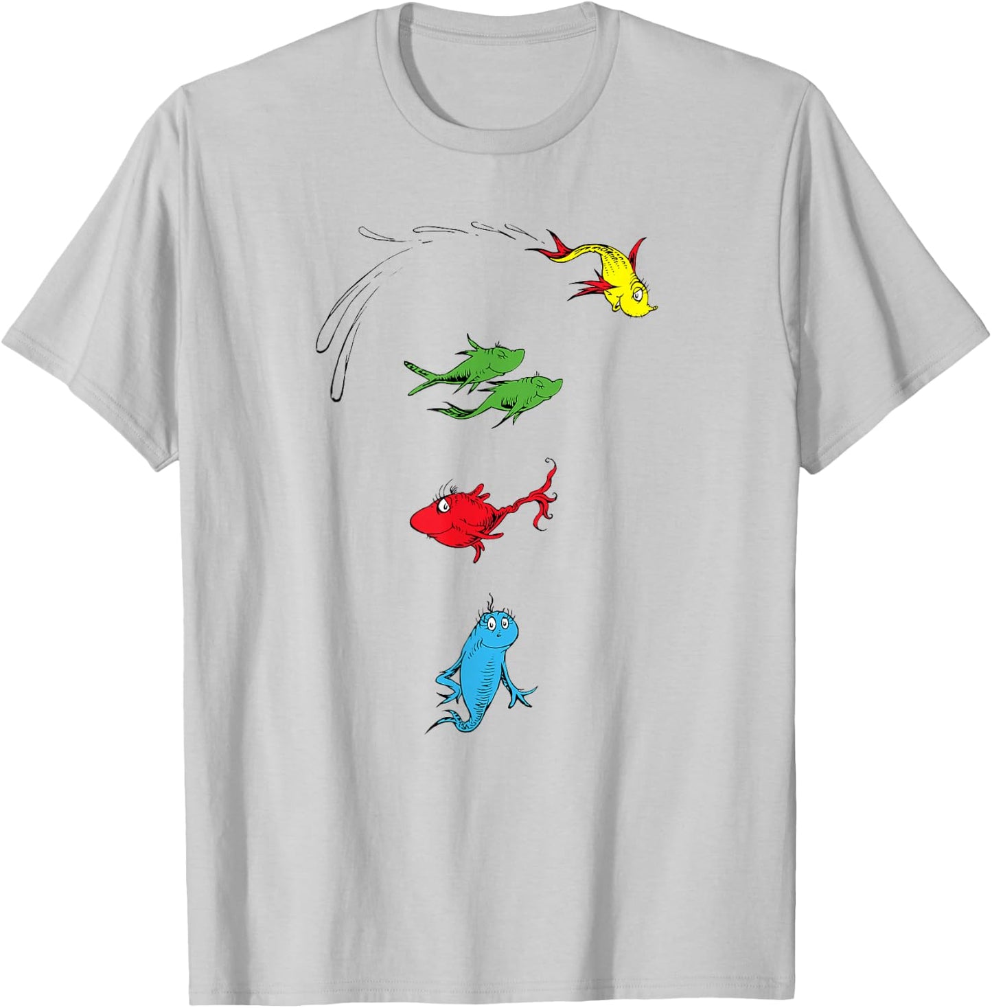 Dr. Seuss One Fish Two Fish Red Fish Blue Fish T-Shirt - T-Shirt | Ash