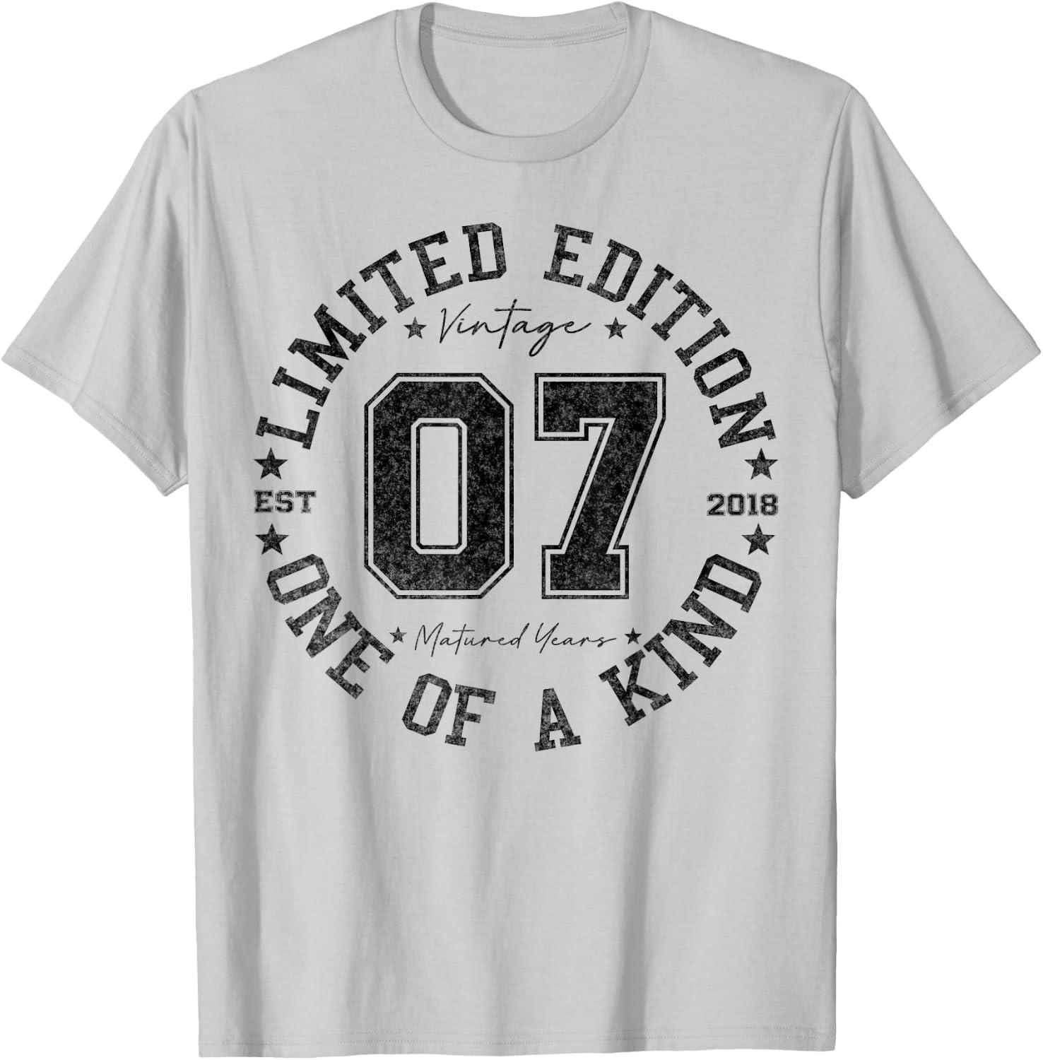 7 Year Old Gifts Vintage 2018 Limited Edition 7th Birthday T-Shirt - T-Shirt | Ash