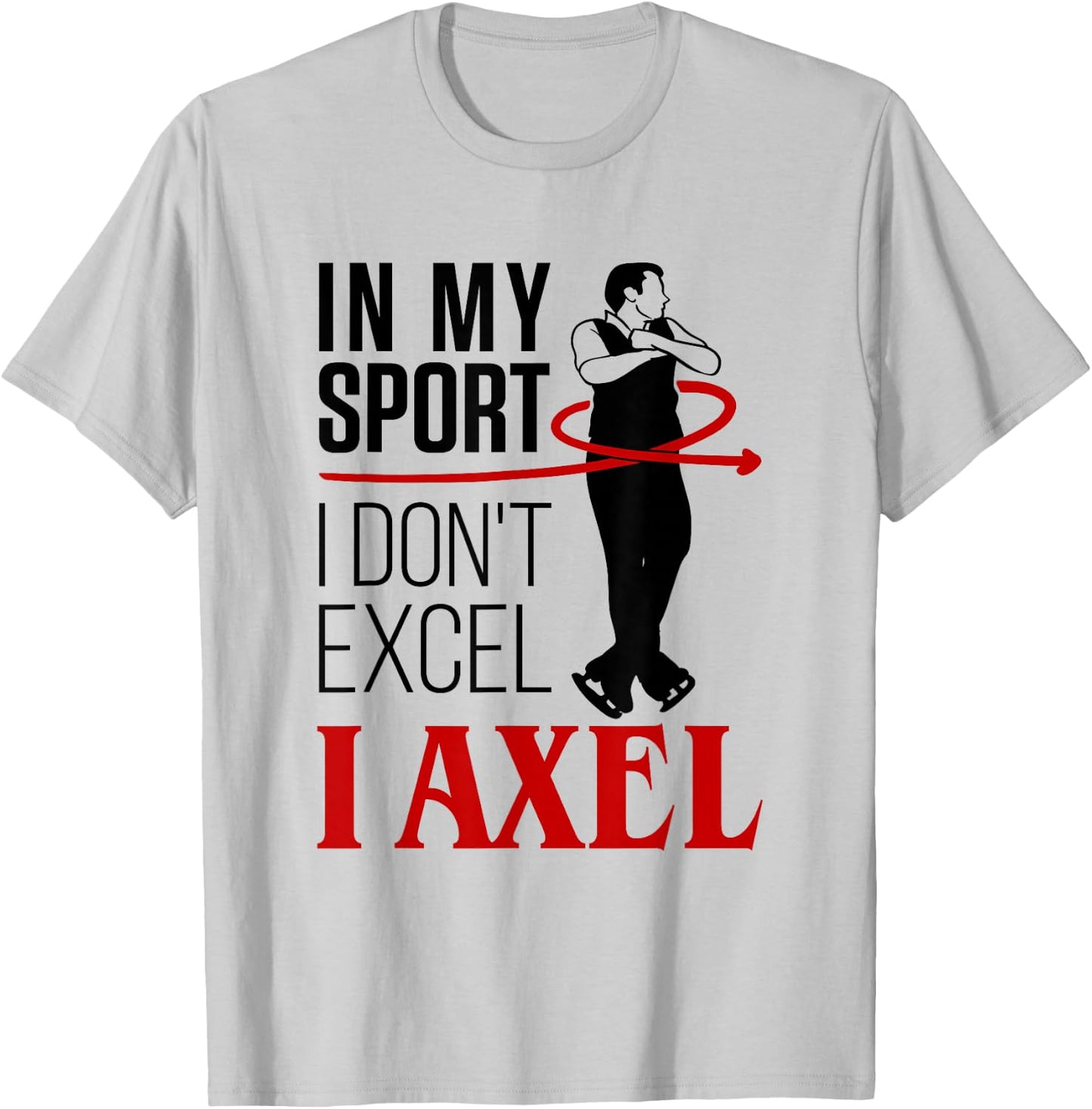 Figure Skating Axel Men Boys Ice Skater T-Shirt - T-Shirt | Ash