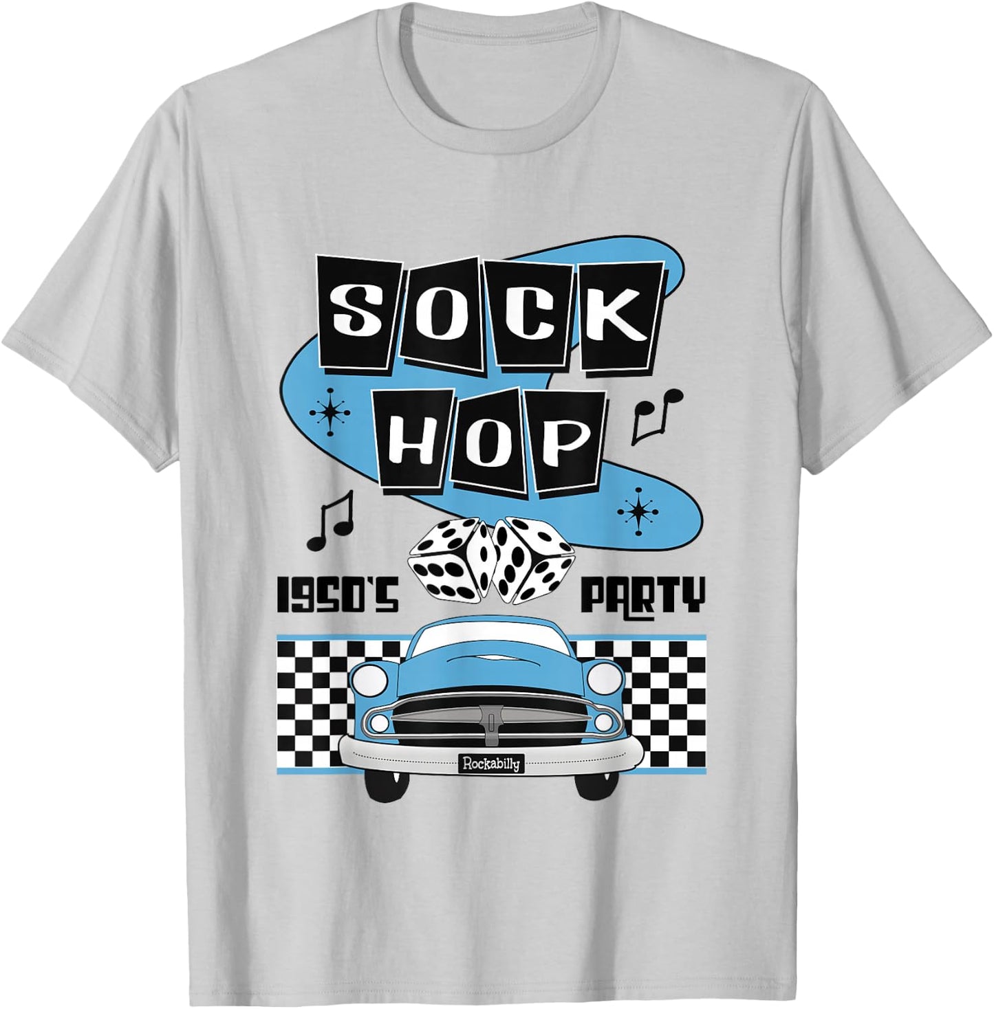 50s Sock Hop Dance Rock N Roll Shirt Rockabilly Classic Car T-Shirt - T-Shirt | Ash
